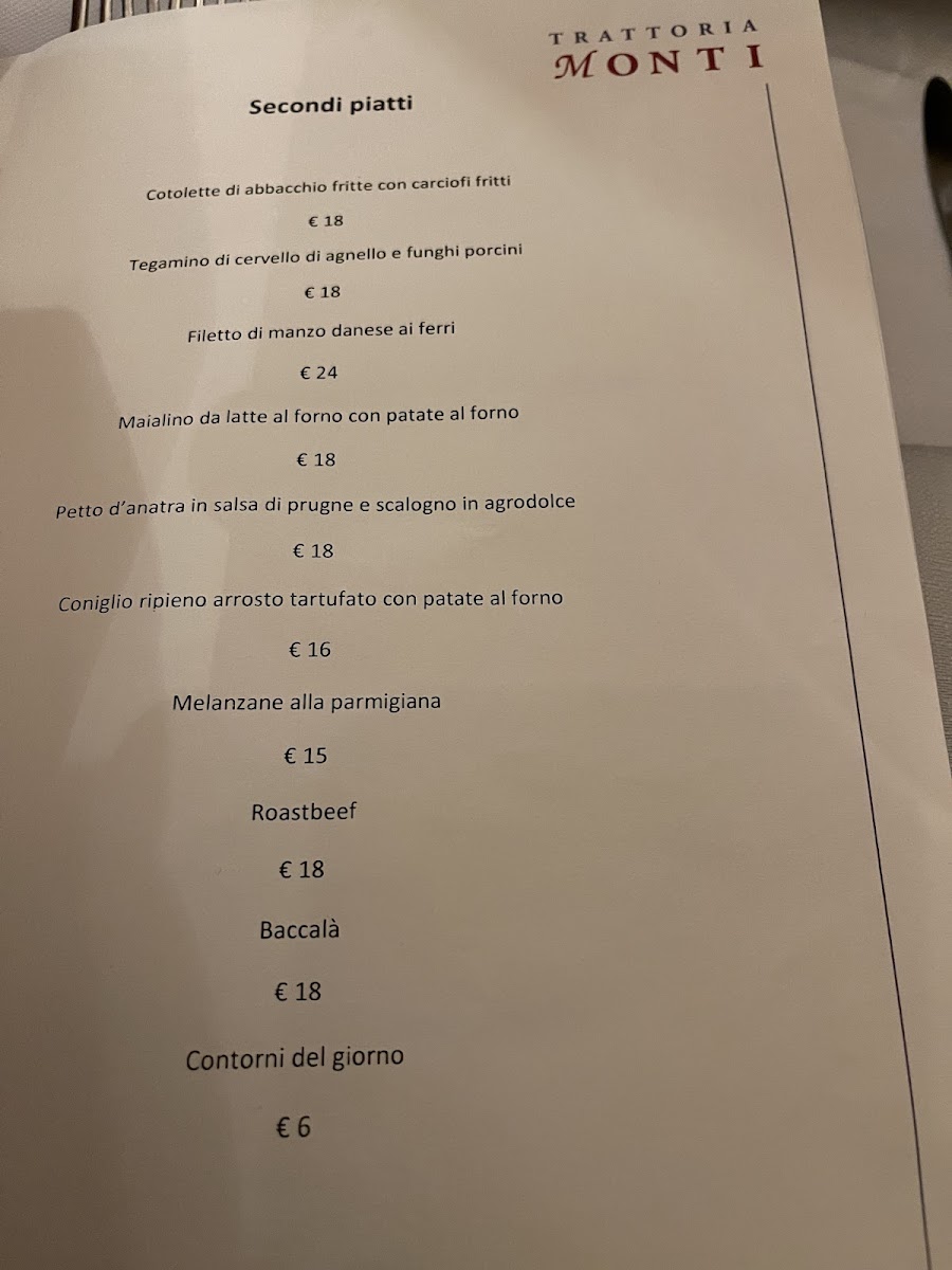Trattoria Monti Photo Menu 2