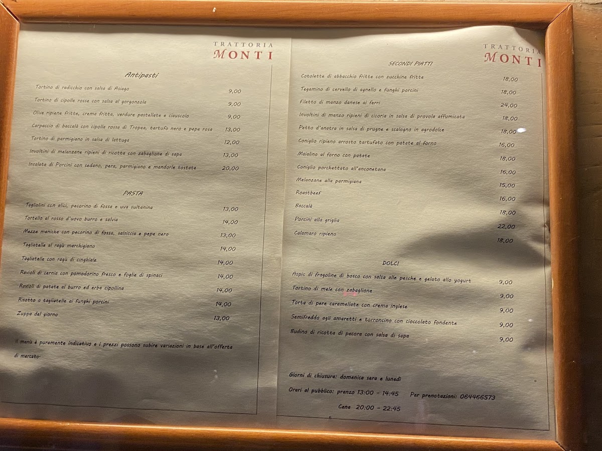 Trattoria Monti Photo Menu 8