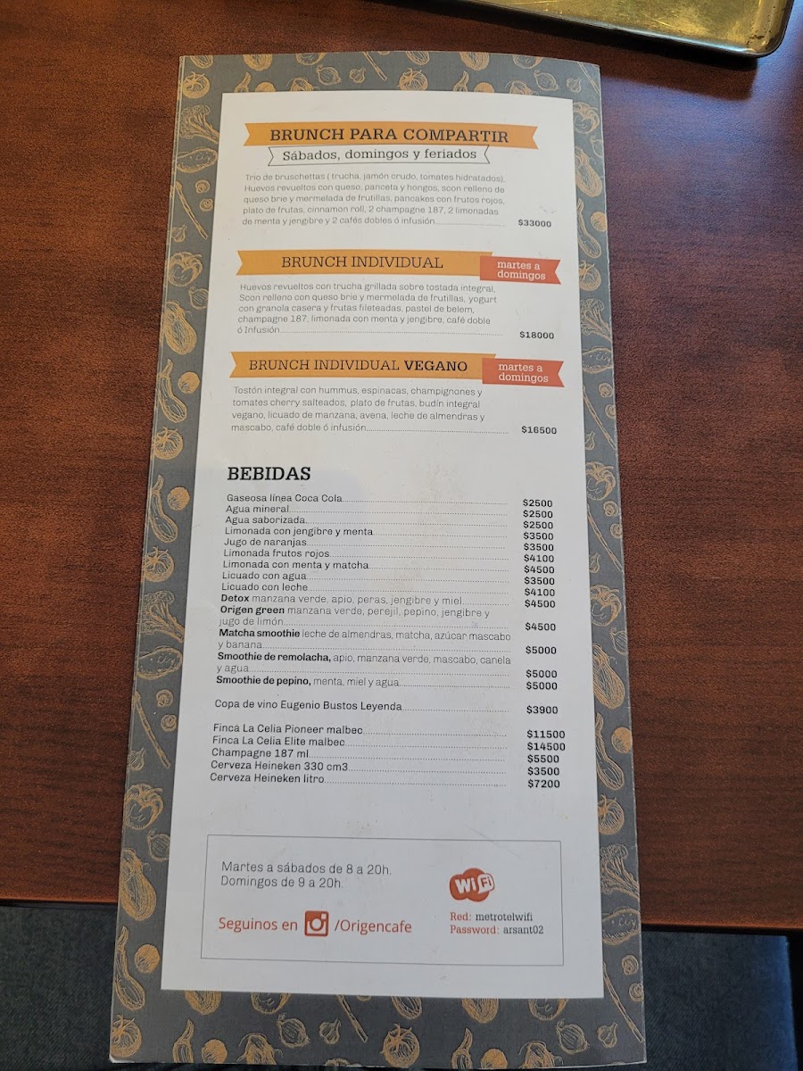 Origen Café Photo Menu 8