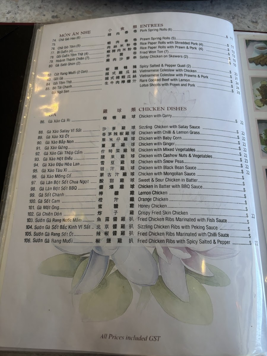 Nam Son Restaurant Photo Menu 2