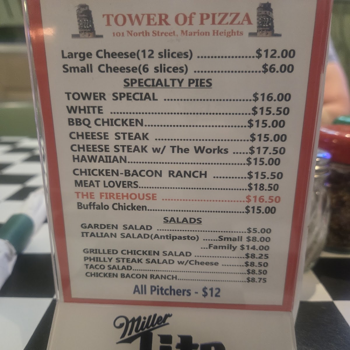 Tower of Pizza Photo Menu 2