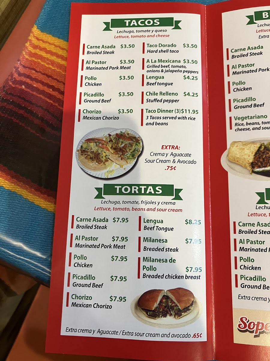 El Burrito Mexicano Photo Menu 1