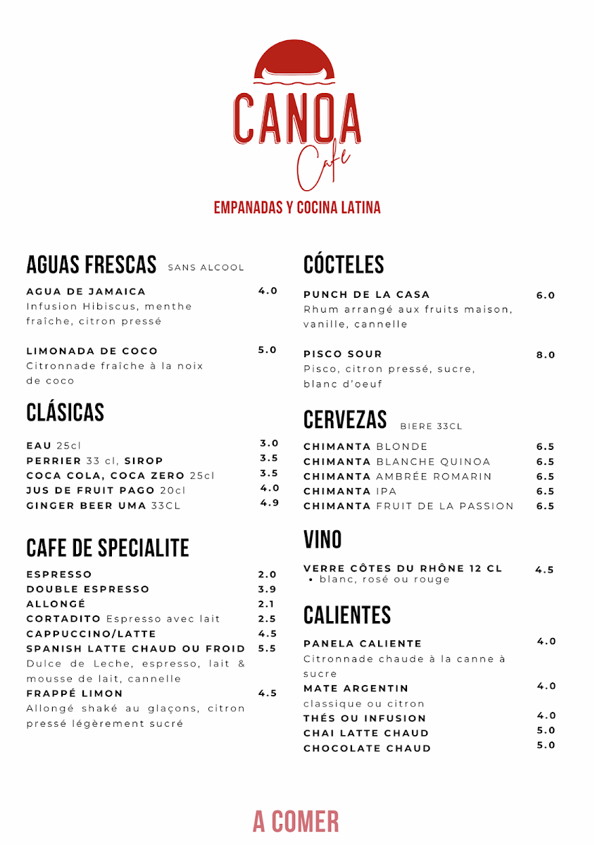 Canoa Café - Empanadas y Ceviches Photo Menu 1