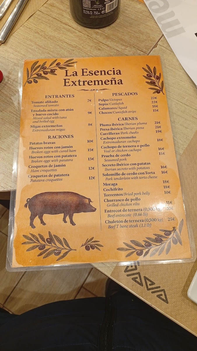 La Esencia Extremeña Photo Menu 2