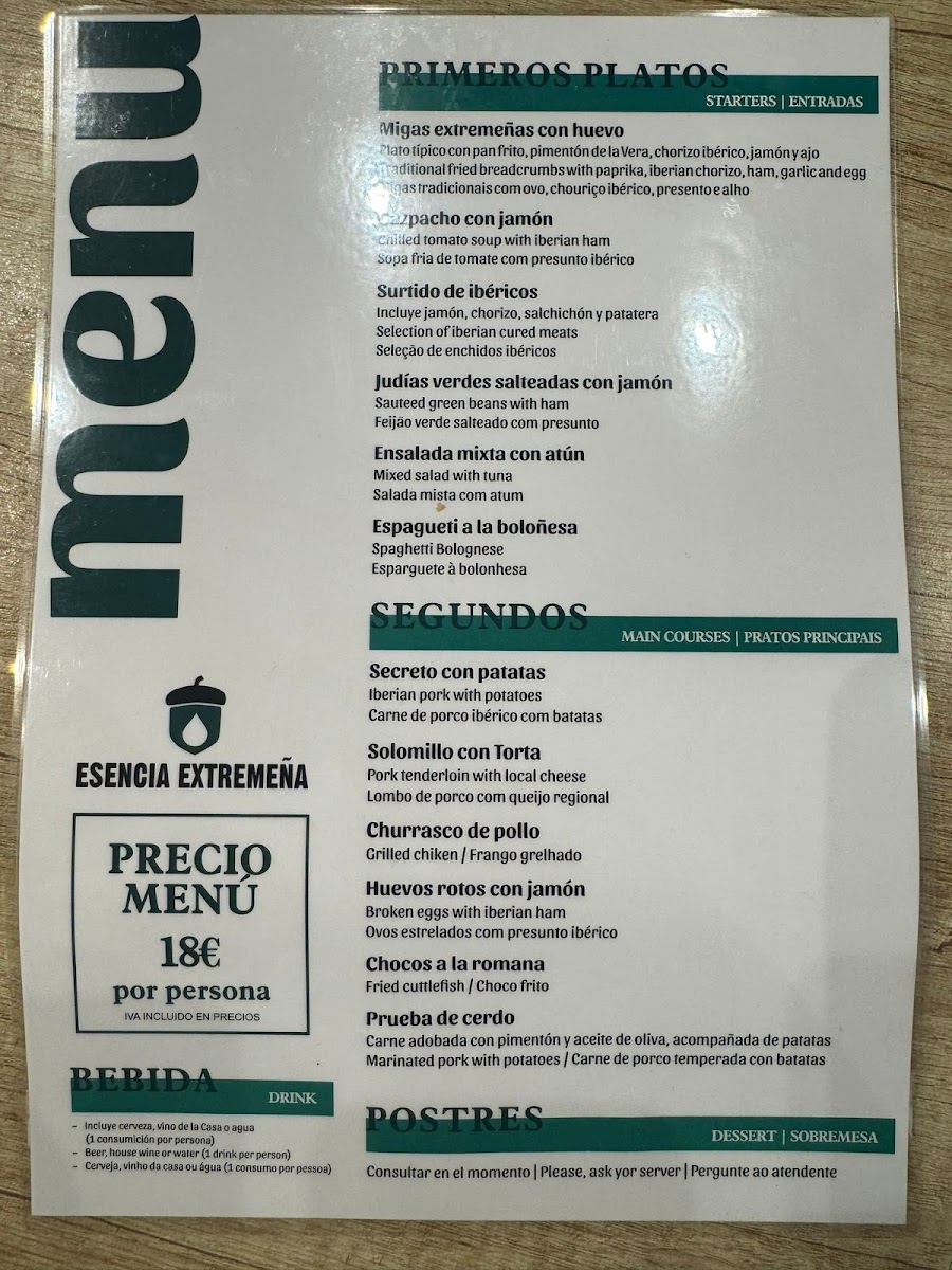 La Esencia Extremeña Photo Menu 3