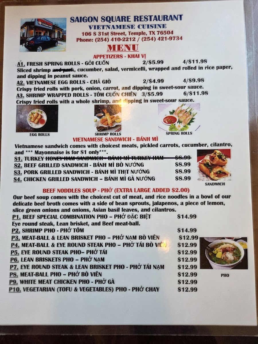 Saigon Square Restaurant Photo Menu 5