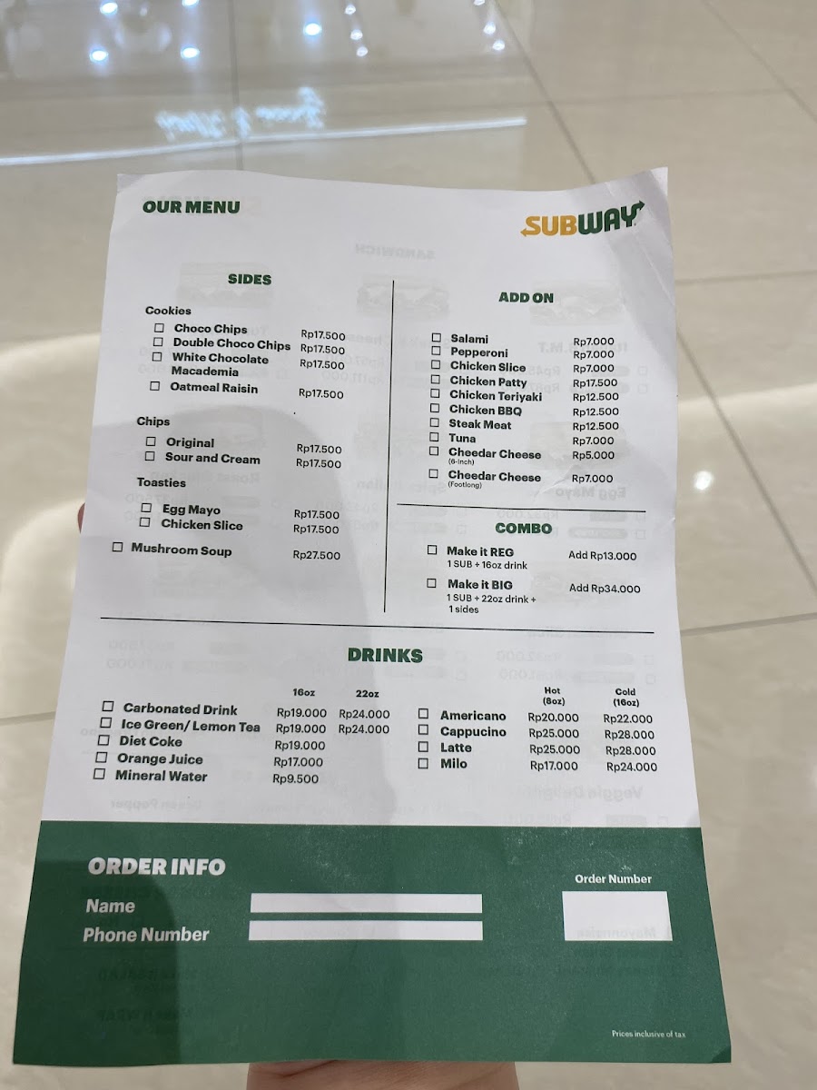 Subway PIM 3 Photo Menu 2