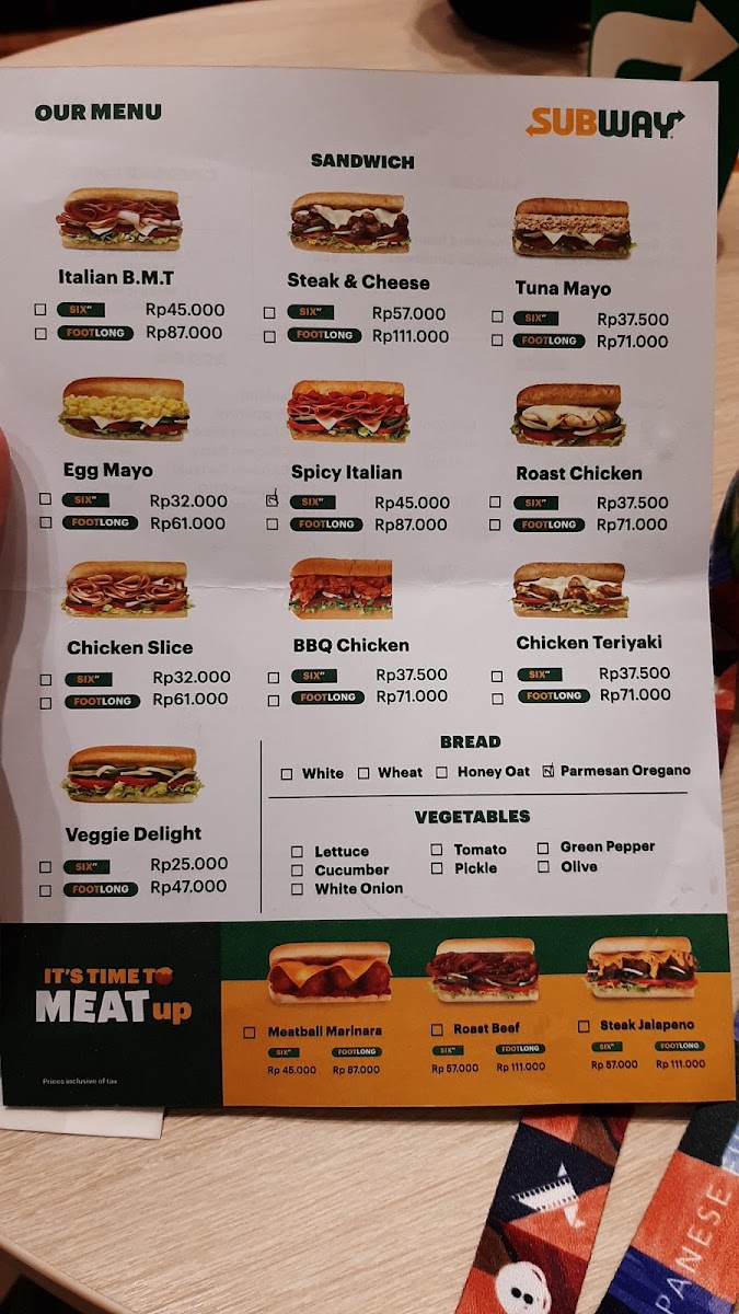 Subway PIM 3 Photo Menu 5