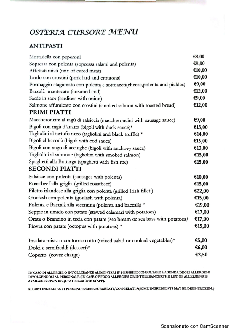 Osteria Il Cursore Photo Menu 1