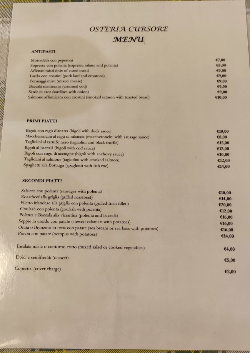 Osteria Il Cursore Photo Menu 6