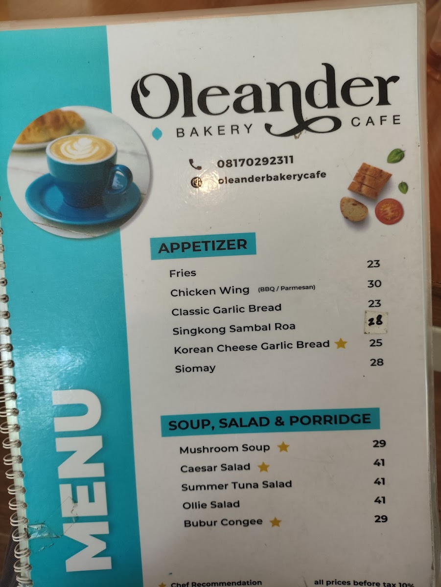 Oleander Bakery Cafe BSD Photo Menu 5