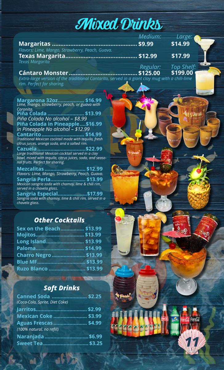 La Perla Mexican Seafood Bar & Grill Photo Menu 1