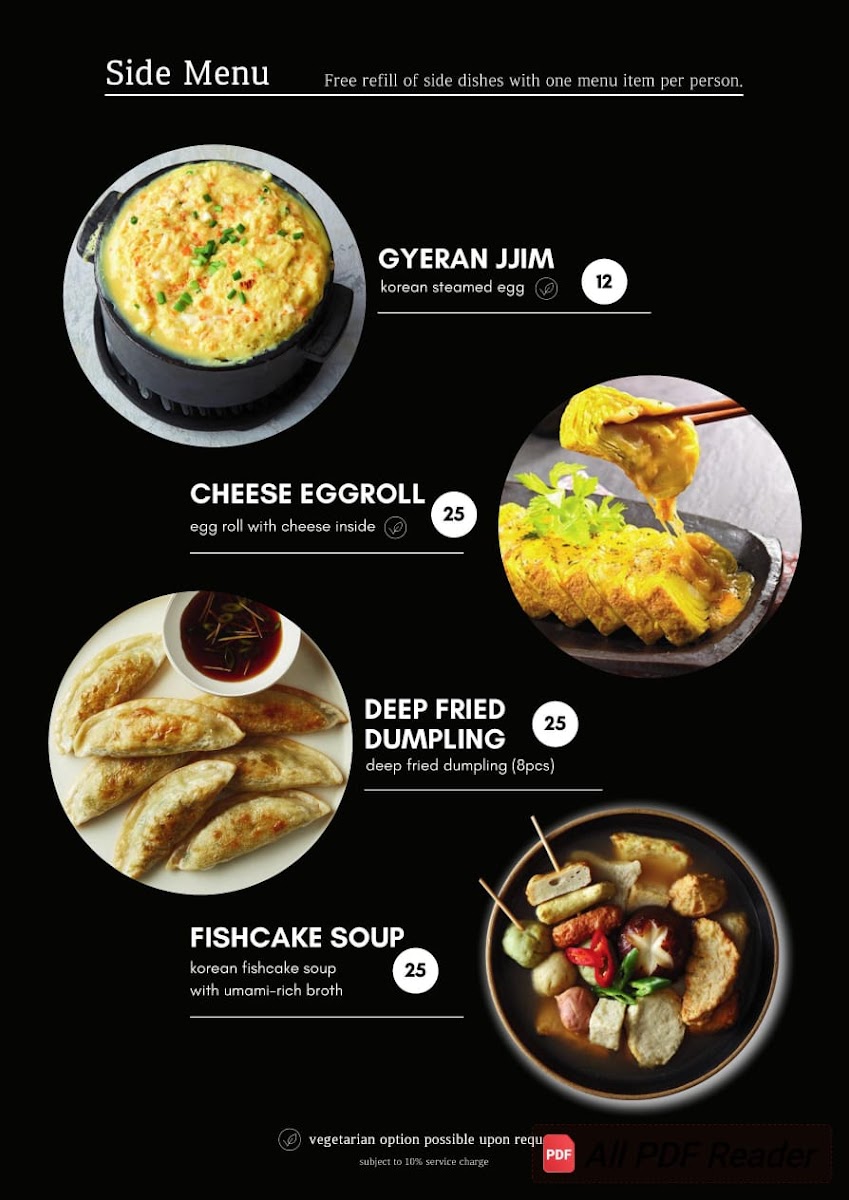 Oneul Korean Restaurant Photo Menu 2