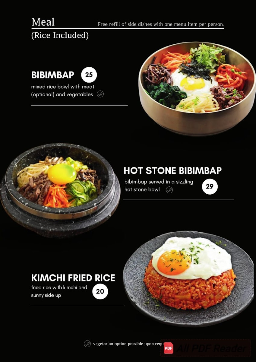 Oneul Korean Restaurant Photo Menu 7