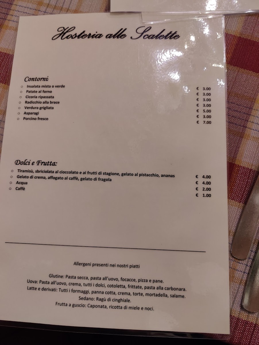 Hosteria delle Scalette Photo Menu 2