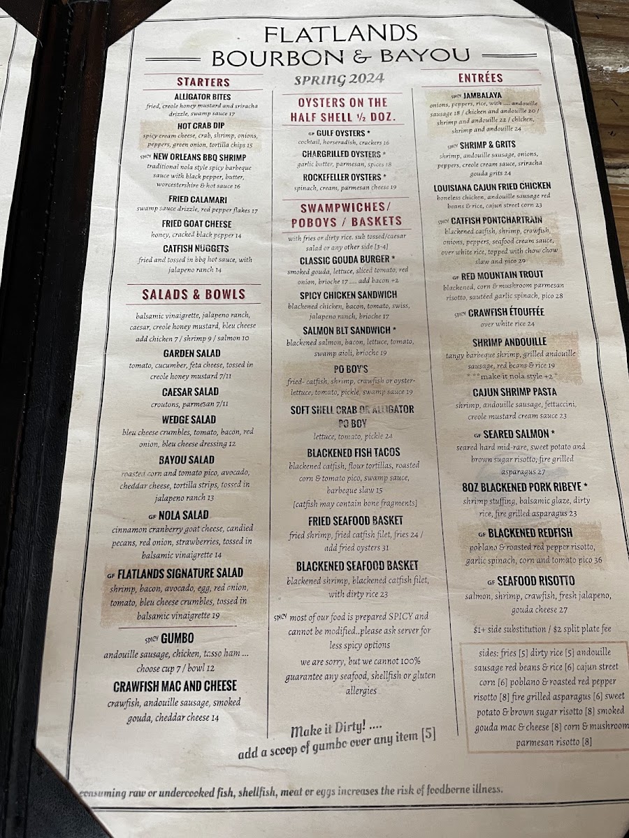 Flatlands Bourbon and Bayou Photo Menu 3