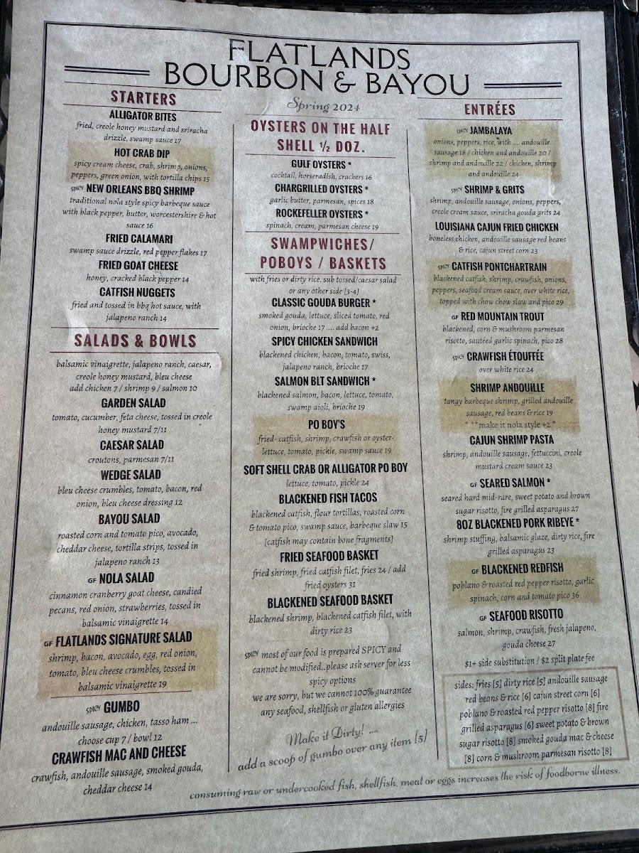 Flatlands Bourbon and Bayou Photo Menu 4