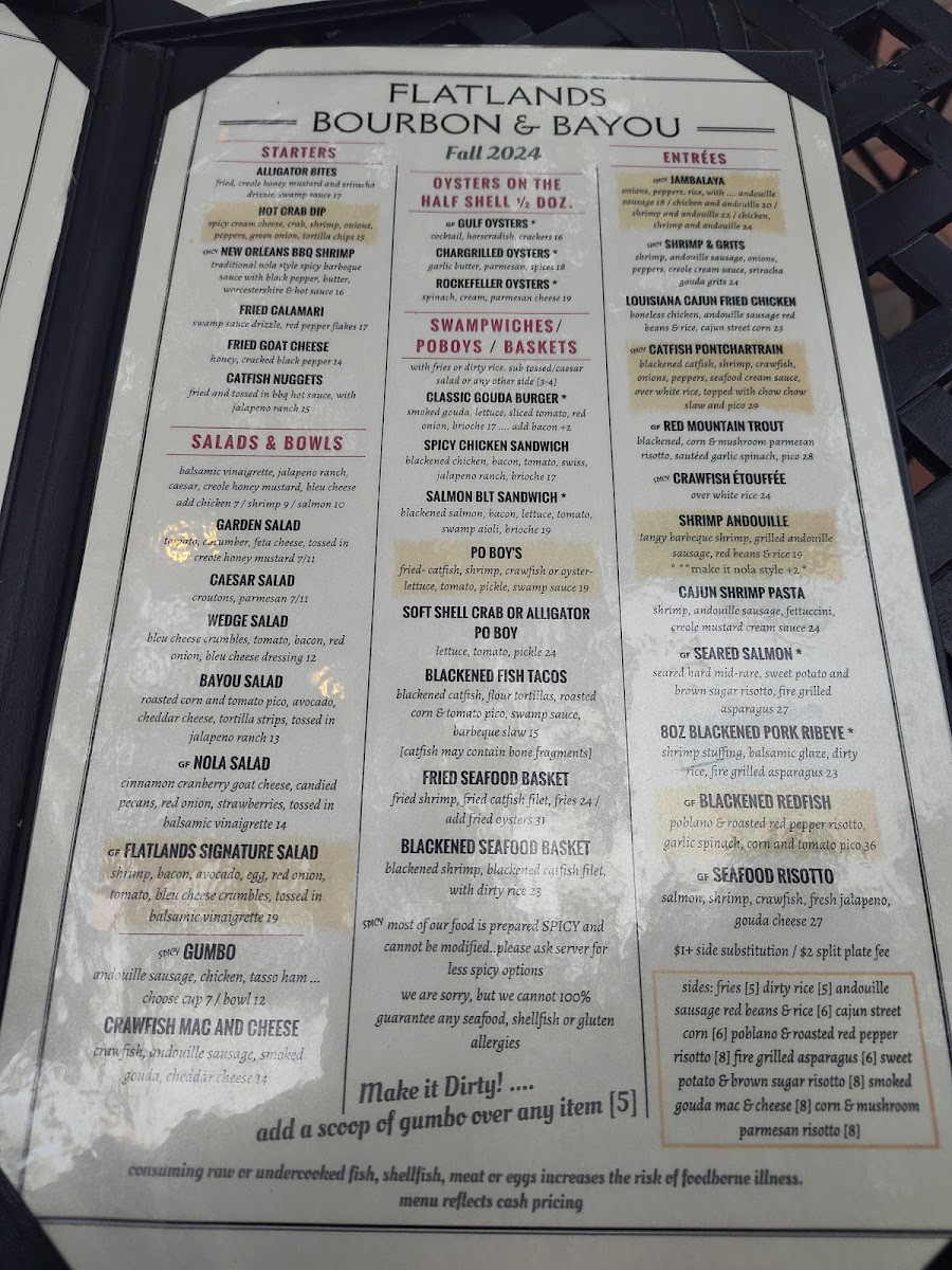 Flatlands Bourbon and Bayou Photo Menu 6