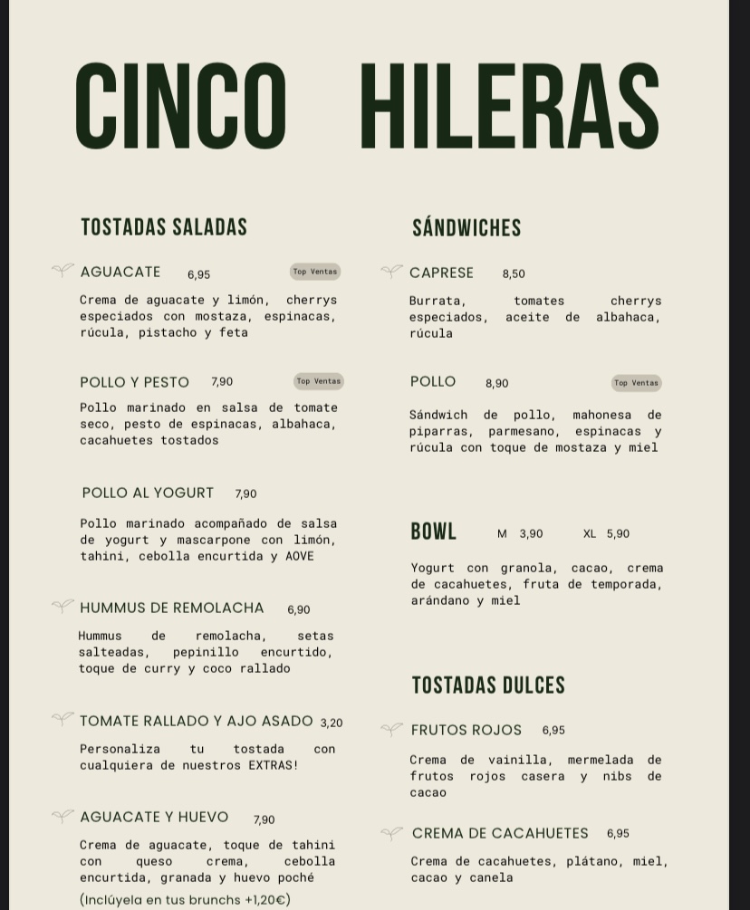 Cinco Hileras Café Photo Menu 4
