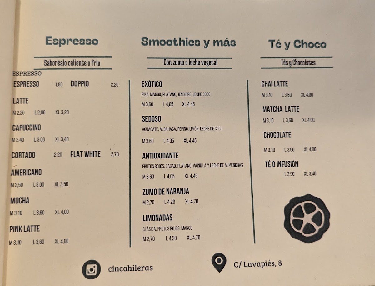Cinco Hileras Café Photo Menu 5