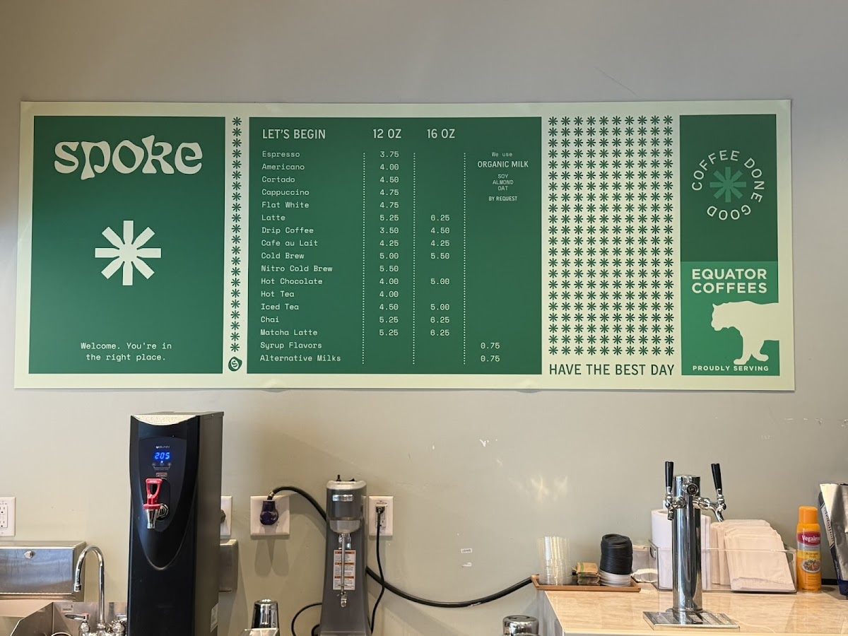 Spoke Cafe Photo Menu 1
