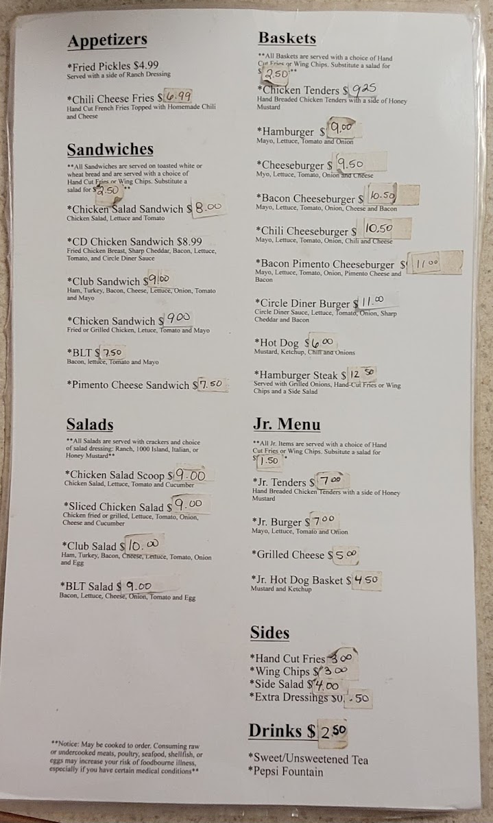 Circle Diner Photo Menu 1