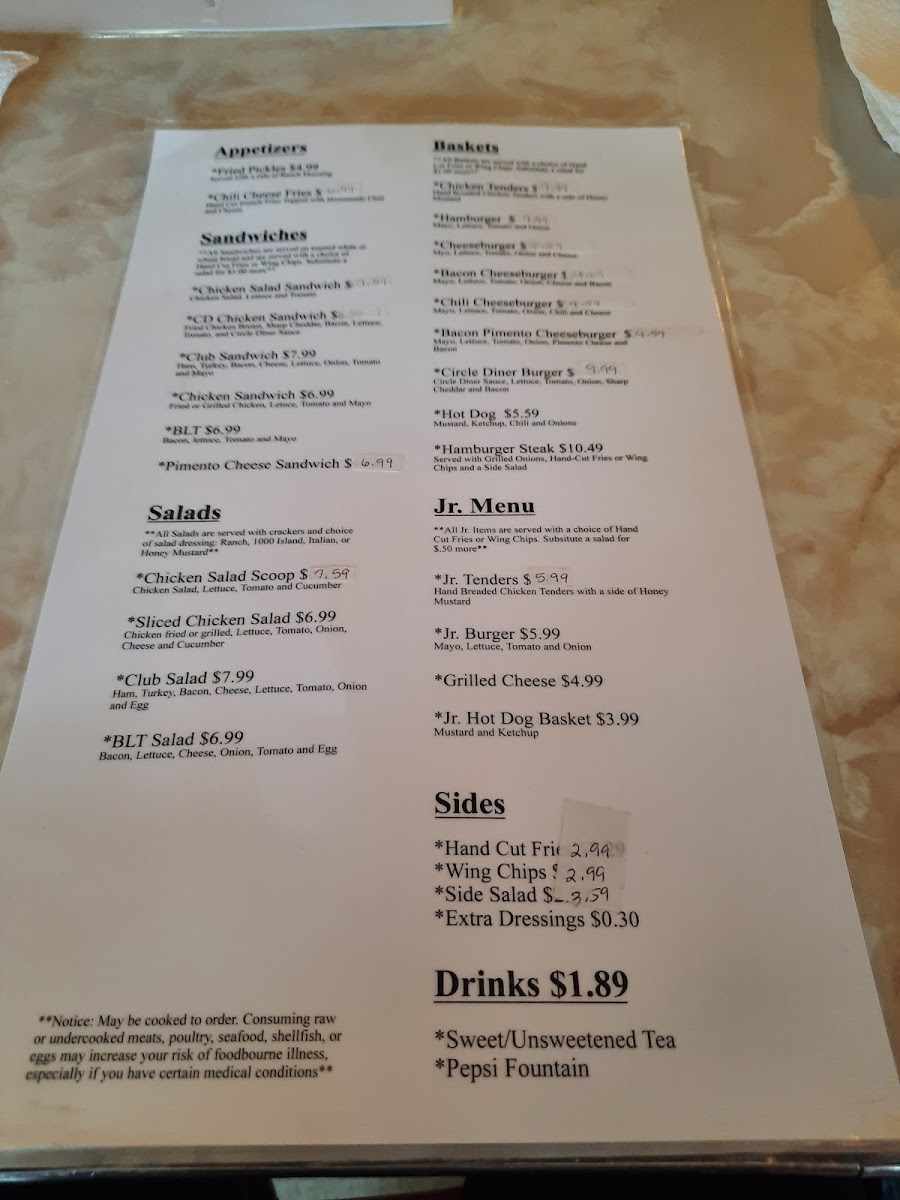 Circle Diner Photo Menu 2