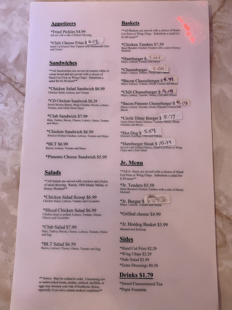 Circle Diner Photo Menu 3