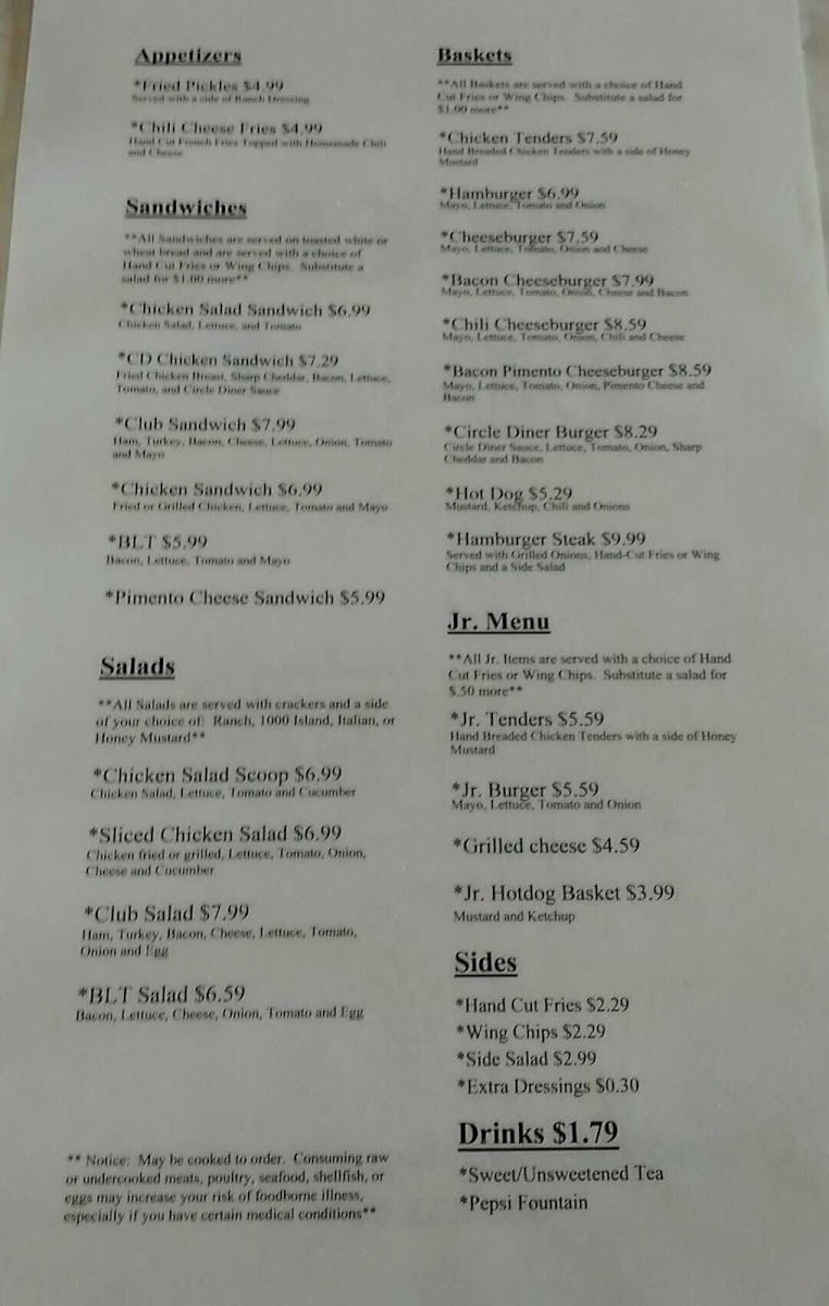 Circle Diner Photo Menu 4