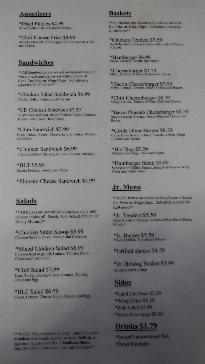Circle Diner Photo Menu 5