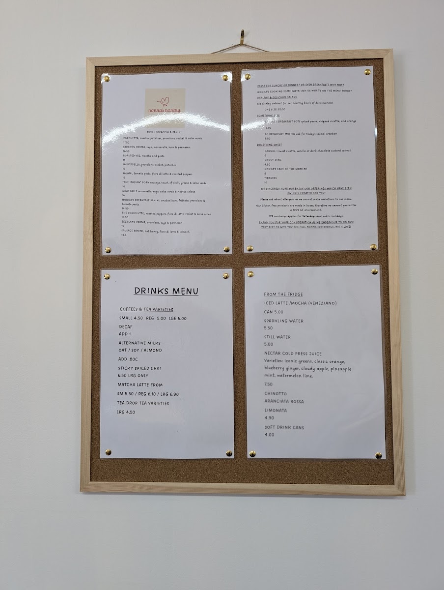 Nonna's Pantry Photo Menu 1