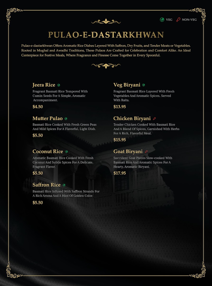 Maharaja Taste The Heritage | Indian Fine Dine Restaurant Photo Menu 1