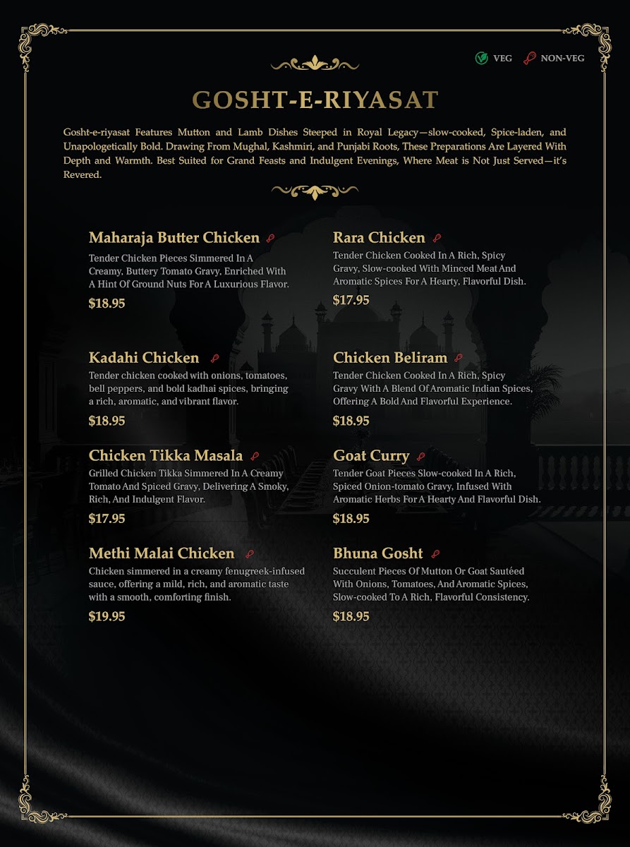 Maharaja Taste The Heritage | Indian Fine Dine Restaurant Photo Menu 6