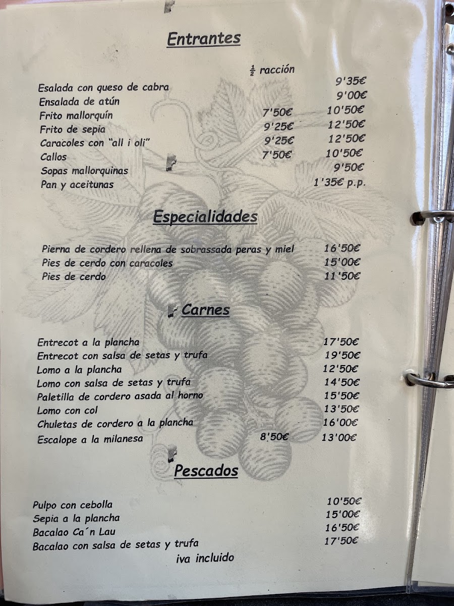 Restaurant Celler Can Lau Photo Menu 3