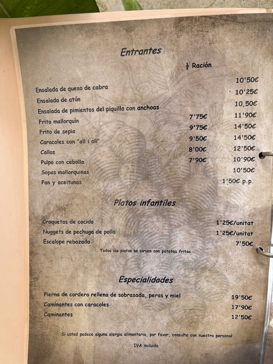 Restaurant Celler Can Lau Photo Menu 4