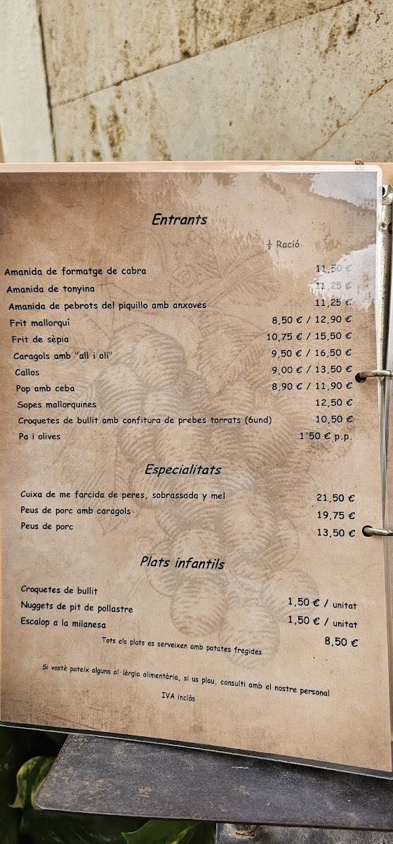 Restaurant Celler Can Lau Photo Menu 5