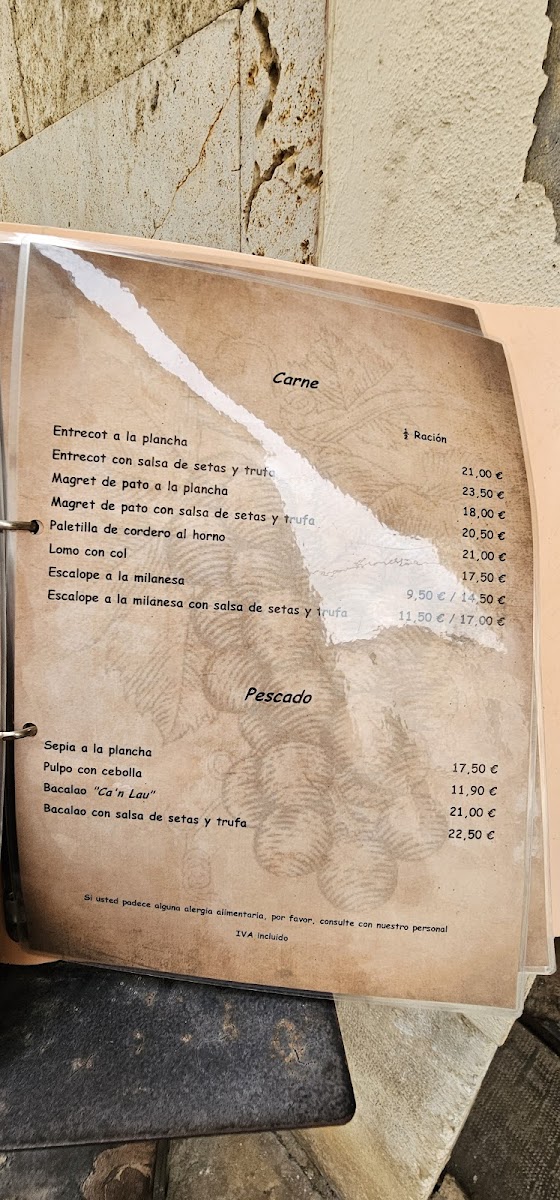 Restaurant Celler Can Lau Photo Menu 7