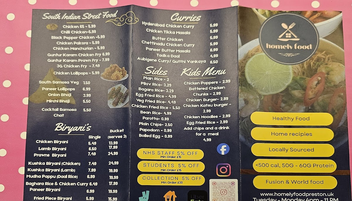 Homely Food Photo Menu 2