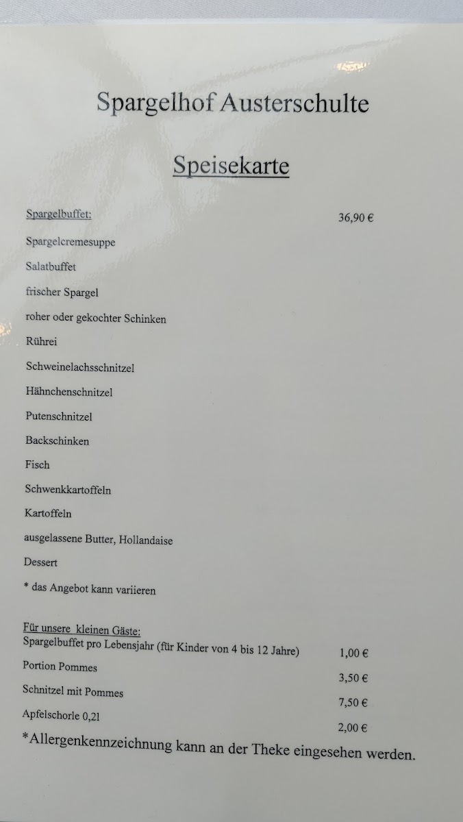 Spargelhof Austerschulte Photo Menu 2