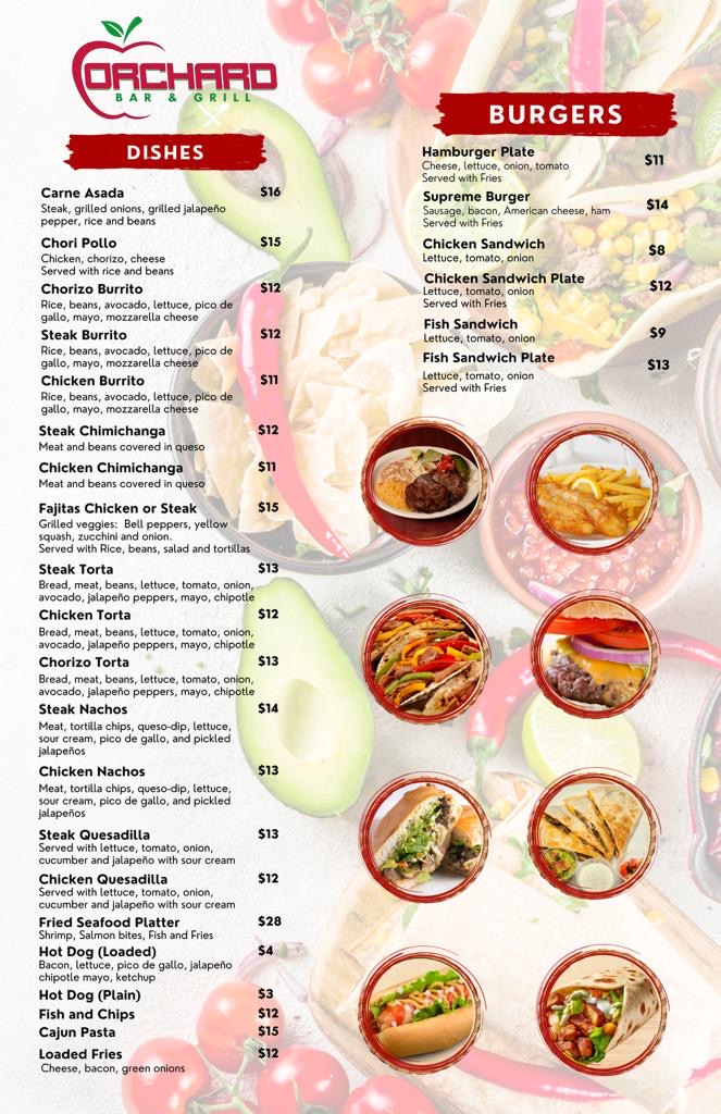 Orchard Bar & Grill Photo Menu 1