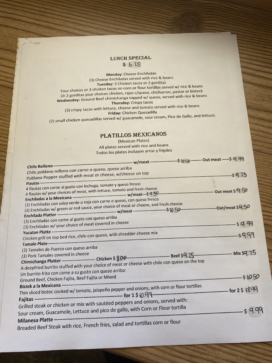 SPRINGS TEX MEX Photo Menu 2