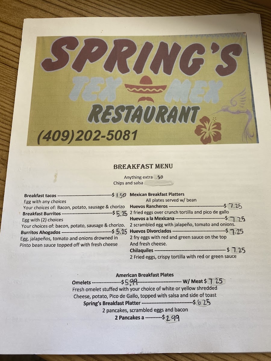 SPRINGS TEX MEX Photo Menu 4