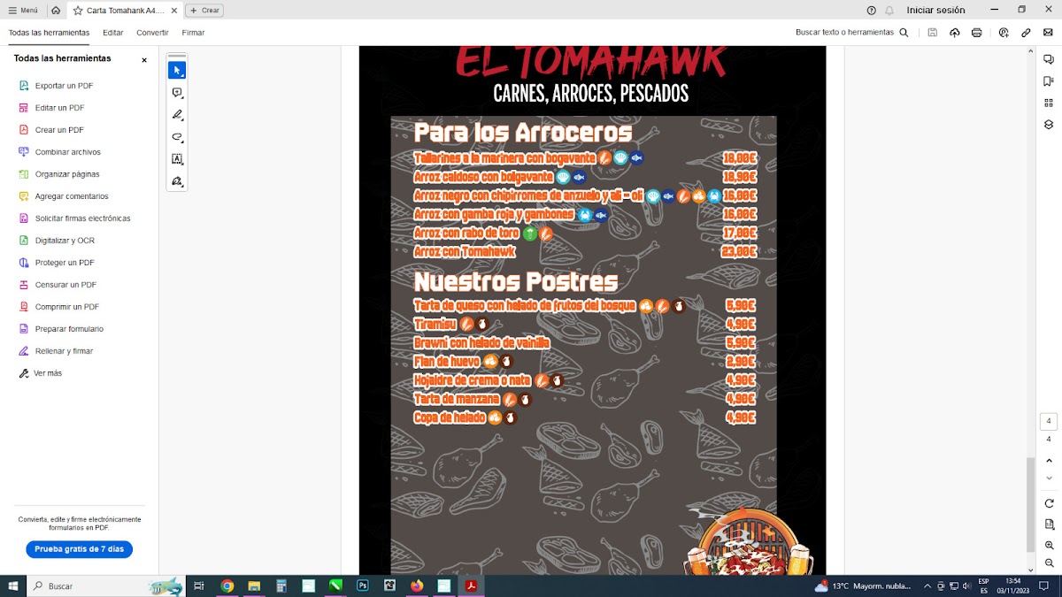 El TOMAHAWK Photo Menu 6