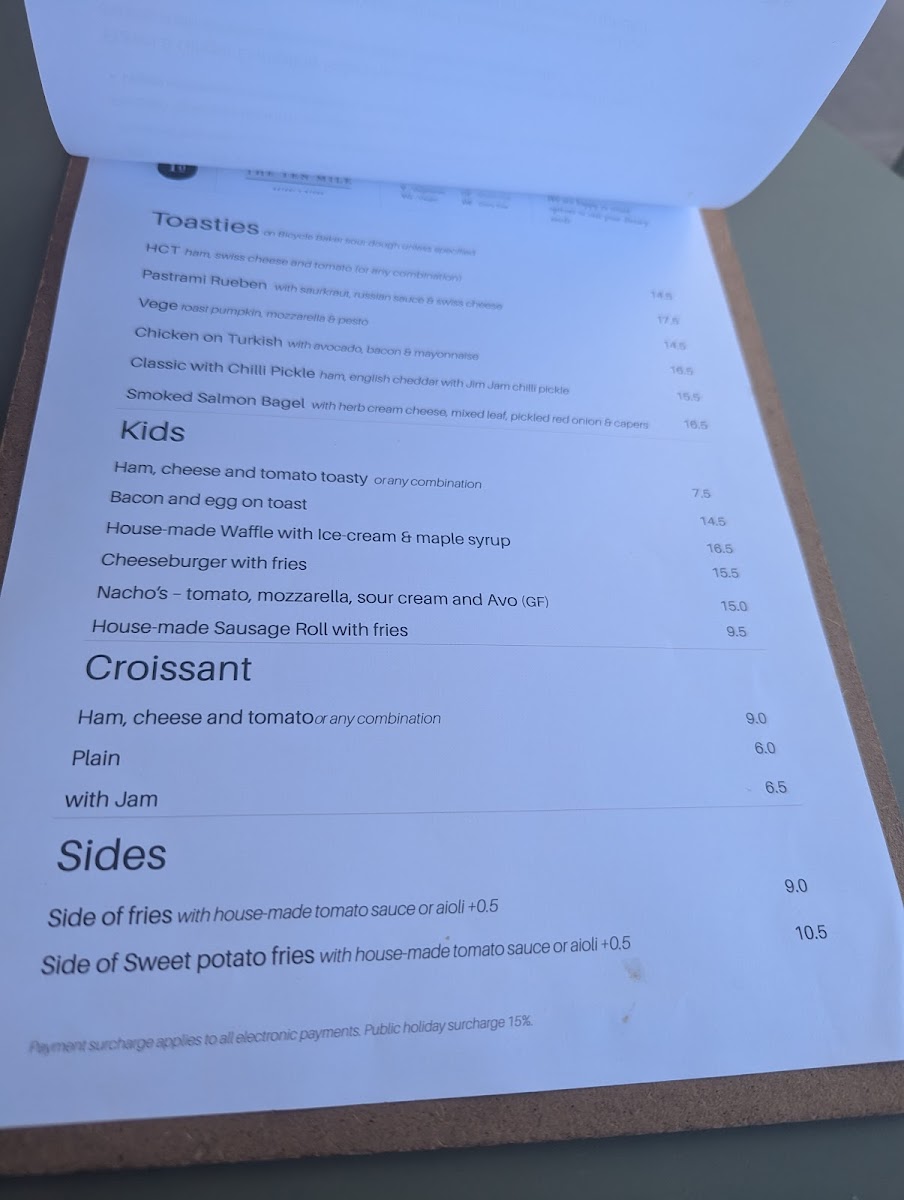 The Ten Mile Eatery & Store Photo Menu 2