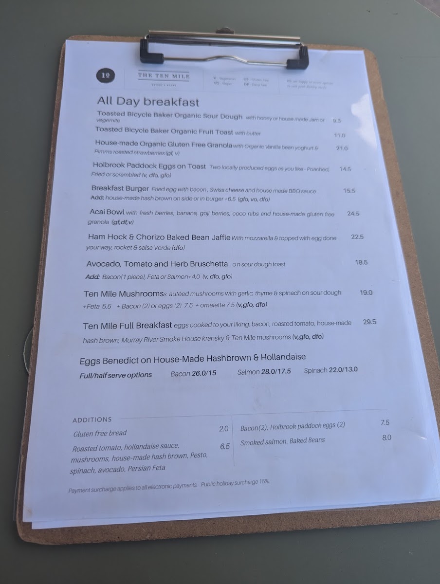 The Ten Mile Eatery & Store Photo Menu 3