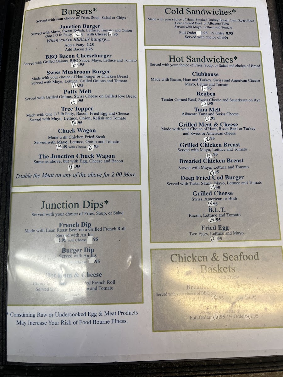 Junction Diner Photo Menu 2
