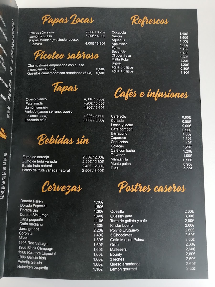 Arepera Cafetería El Mirador Photo Menu 2