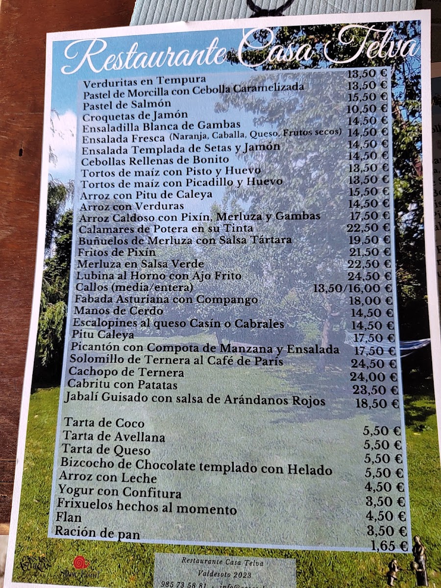 Restaurante Casa Telva Photo Menu 2