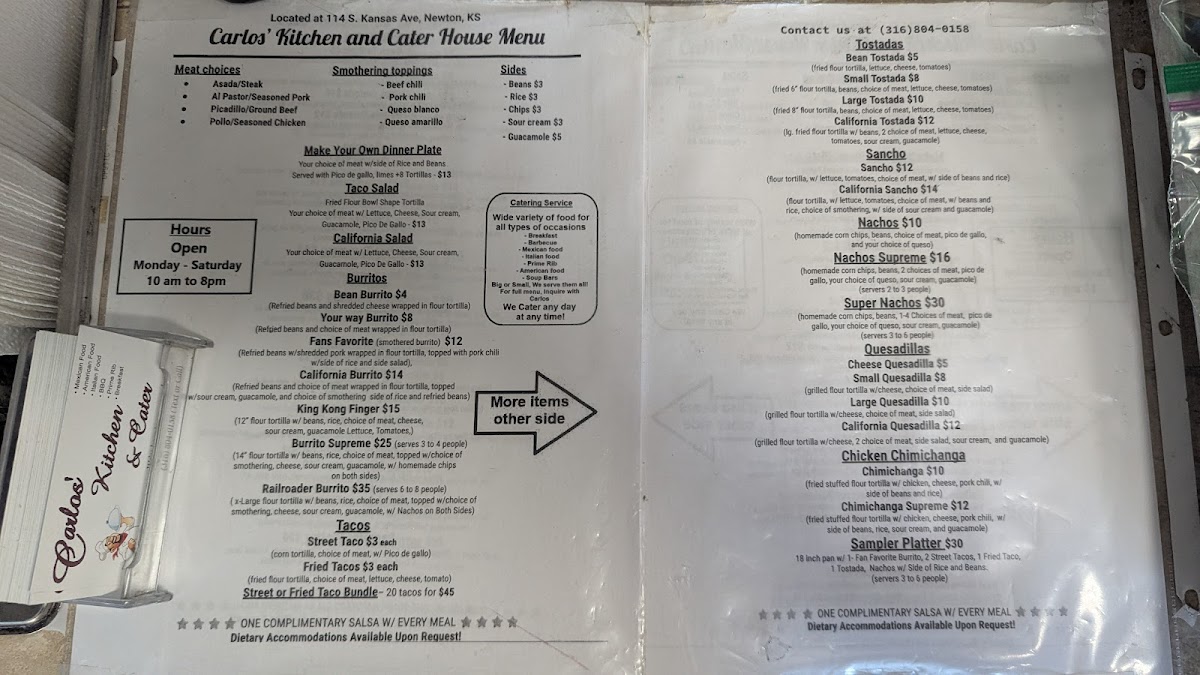 Carlos' Kitchen & Cater Photo Menu 1