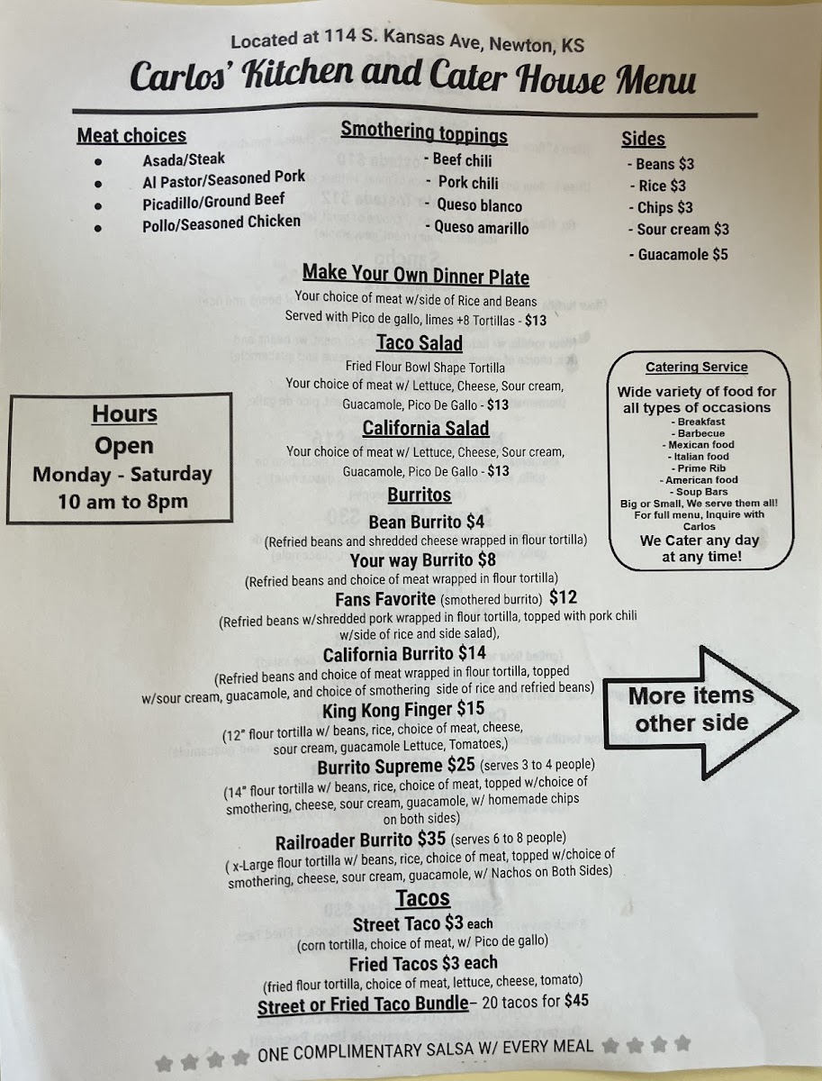 Carlos' Kitchen & Cater Photo Menu 2